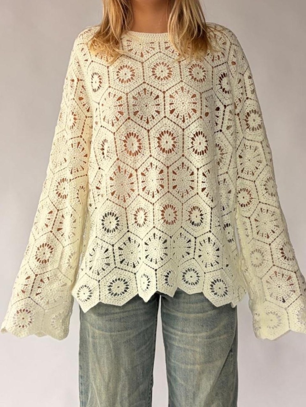 Crochet Sweater Festival Boho Large